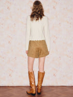 High Wasit Velvet Shorts