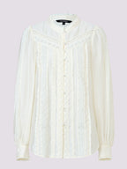 Vintage Lace Shirt Satin Long Sleeve Blouse