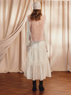 Winter V-neck Wool And Leather Vest Coat