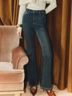 High Wasit Silm Fit Flared Jeans