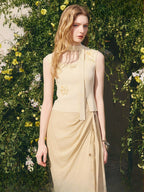 Silm Fit Flower Knitted Vest Sweater