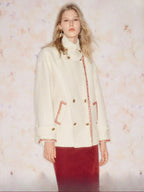 Stand Collar Wool Long Sleeve Coat